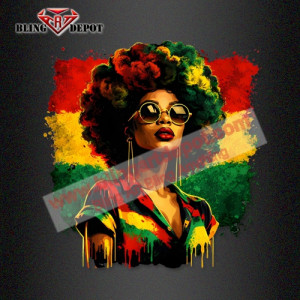 Juneteenth Afro Woman Red Green Yellow Splash Iron On Transfer, Black History DTF Heat Transfer Juneteenth Afro Woman Red Green Yellow Splash Iron On Transfer, Black History DTF Heat Transfer